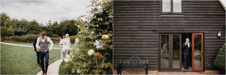 Exterior shots of Old Kent Barn before wedding ceremony