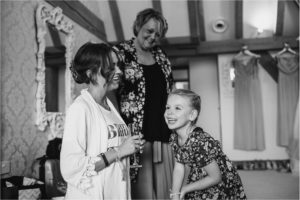 Bride and flower girl at Old Kent Barn