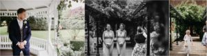 Groom and Bridesmaids at wedding ceremony at Old Kent Barn