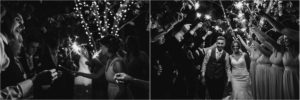 Sparkler shot of bride and groom in the gardens of Old Kent Barn.