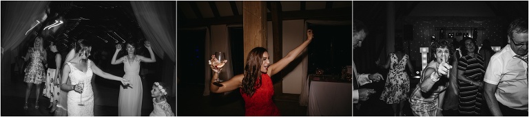 Dancefloor shot at wedding reception at Old Kent Barn