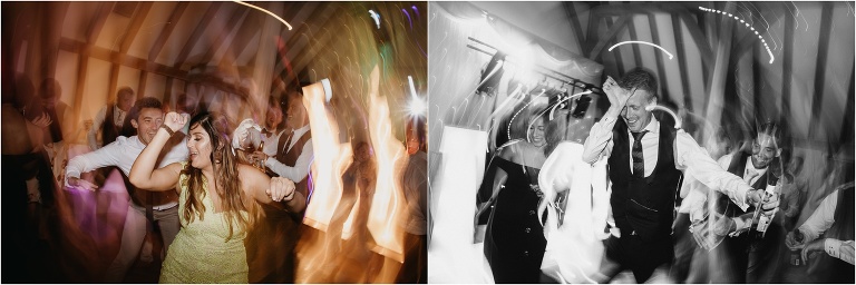 Dancefloor shot at wedding reception at Old Kent Barn