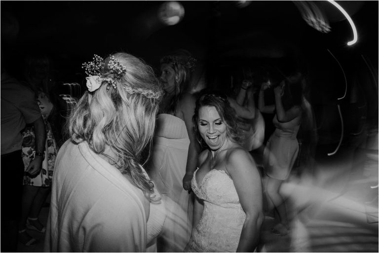Bride on dance floor at The oak Grove